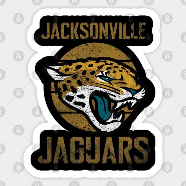 Jackson Retro Gold Jaguars Sticker by OnimakoArt